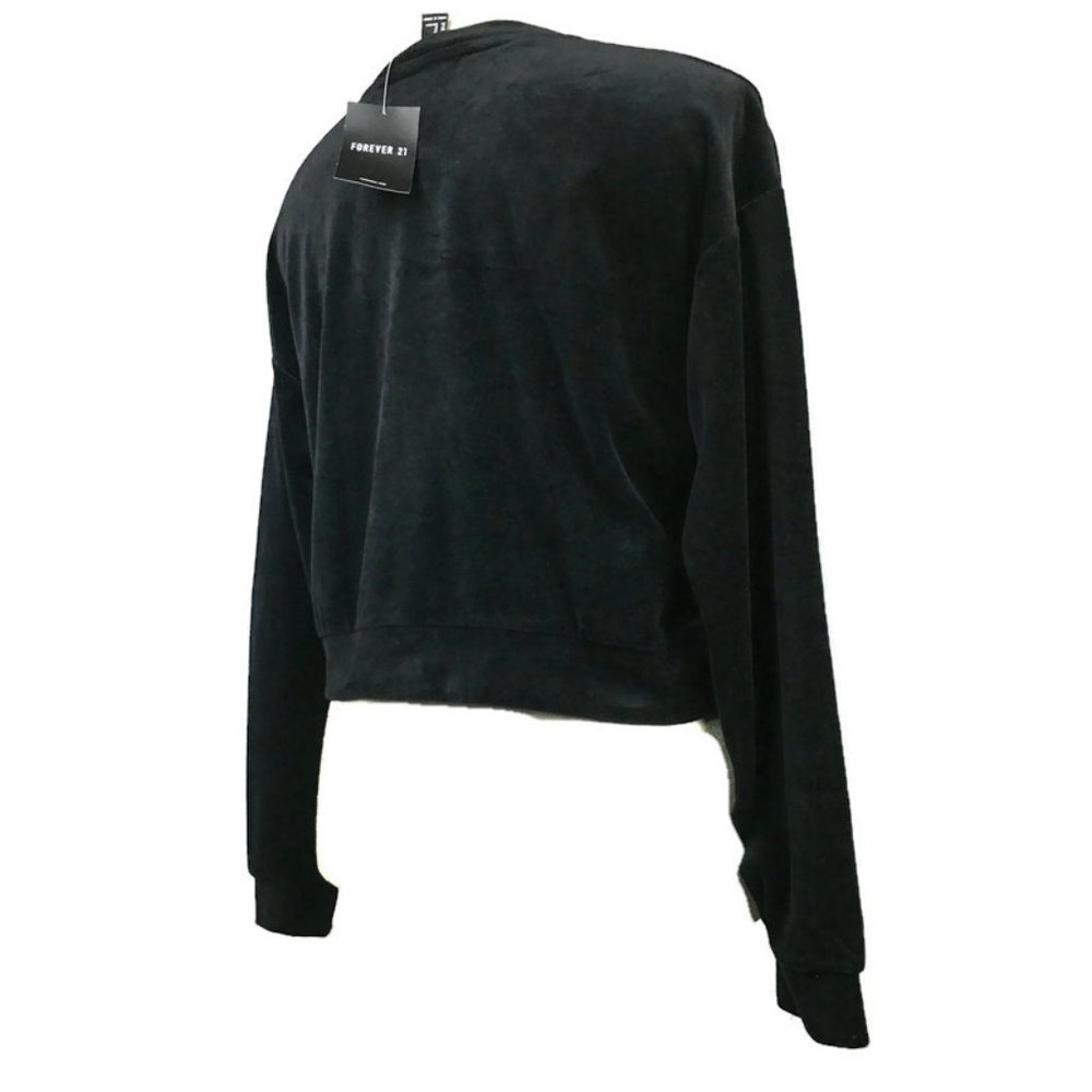 Black Stretch Velvet Sweater/Top. - Picture 4 of 4